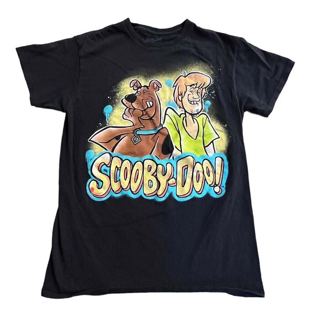 Scooby Doo & Shaggy Graphic T Shirt Black Cartoon Tee Mens Small‎ Hanna Barbera